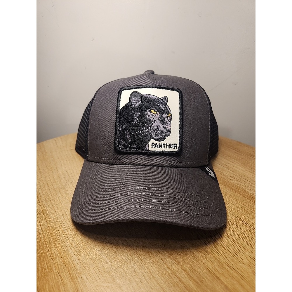 Goorin Bros Hat Cap Snapback Black Panther 100 Mesh Trucker The Farm Black Gray